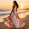 Women's Printed Long Dress Elegant Party Vacation Maxi Dress for