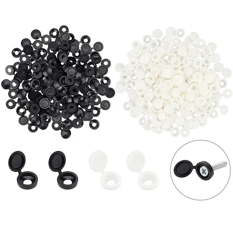 500pcs Hinged Plastic Screw Cap Cover Fold Snap Protective Cap Button Nuts Bolts Fixing Caps For Furniture Decorative Hardware