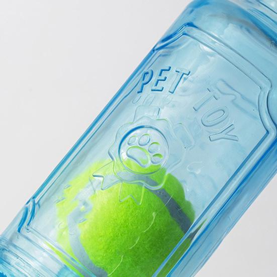 Bottle Dog ??Chew Toy Rubber Bottle with Tennis Ball Squeaky Dog Teeth Cleaning Toy Interactive Floating Toy for Small Medium Dogs Outdoor Pool Play
