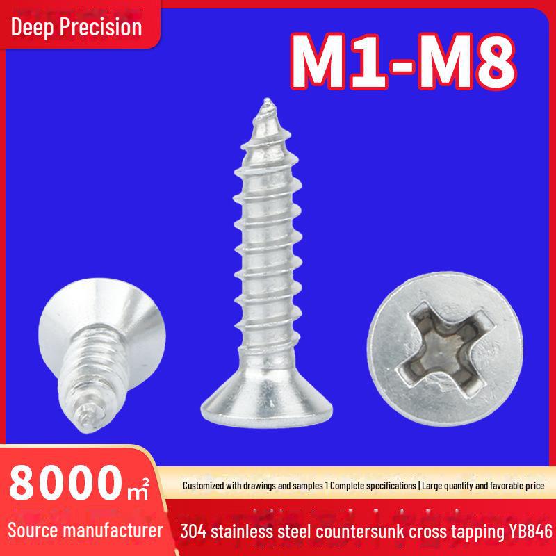 304 Stainless Steel Countersunk Self-Tapping Screws M2-M6
