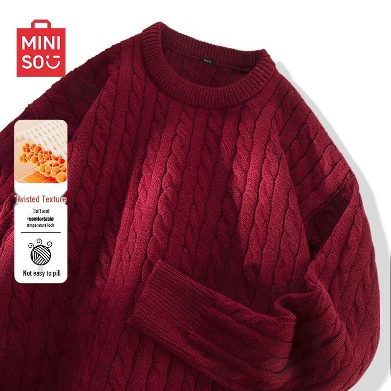 MINISO Men's Winter Cable Knit Sweater