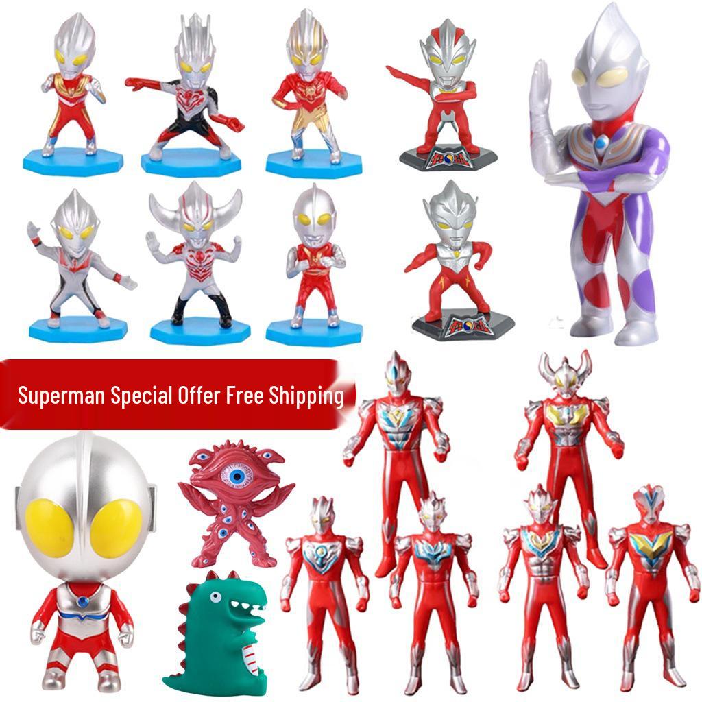 Cartoon Superhero Vs. Dinosaur Cake Toppers: Kids' Birthday Decoration Set