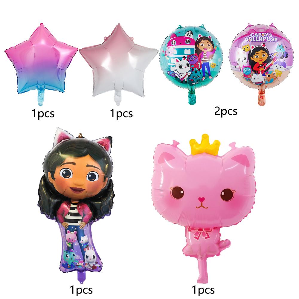 

New 6 pcs Gabby Doll Birthday Party Balloon for Baby Shower, Gender Reveals