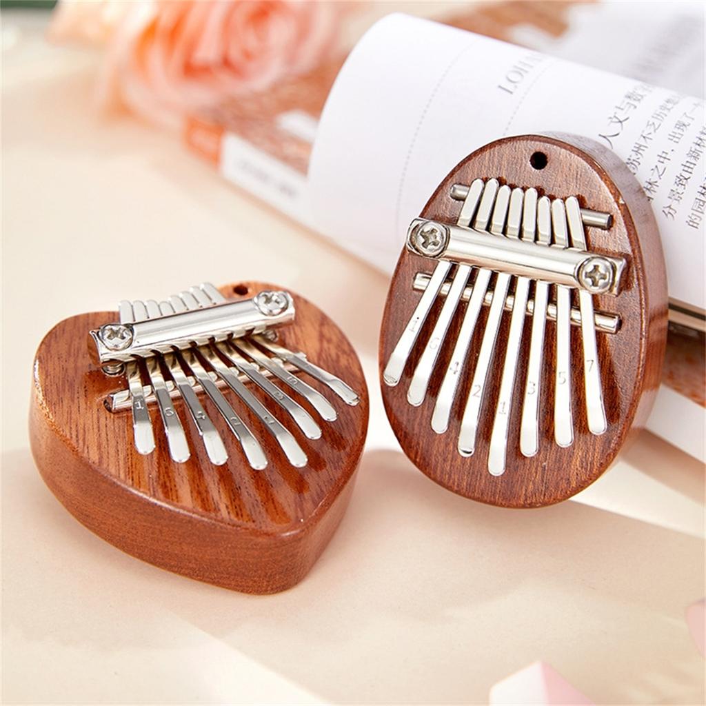 8 Key Mini Kalimba Thumb Piano, Portable Solid Wood Finger Piano for Beginners | Pocket-Sized Musical Instrument Gift with Case