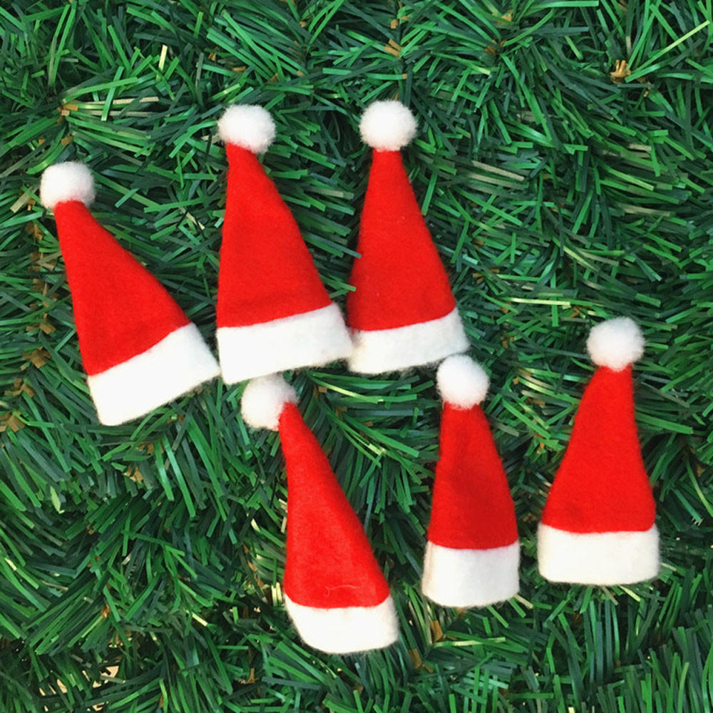 

10PC Christmas Decorative Tableware Fork Set Christmas Hat Storage Tool червоний