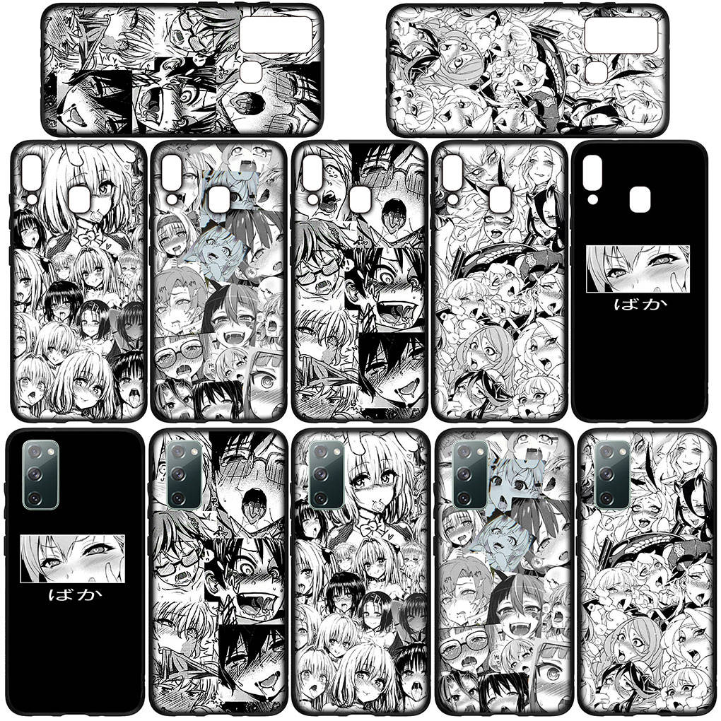 Case for Samsung Galaxy S25 S24 S23 iPhone 16 15 Xiaomi Redmi Note 14 13 12 16E 11 Pro Max OPPO Moto Huawei Ahegao Hentai Manga Anime Girl Waifu Cover