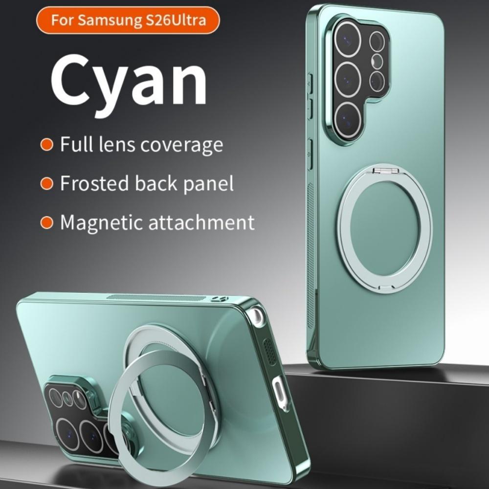 Thin Metallic Paint 360° Rotating Magnetic Ring Holder Case For Samsung S26 S25 S24 Ultra Plus S25FE Plating For Magsafe Cover