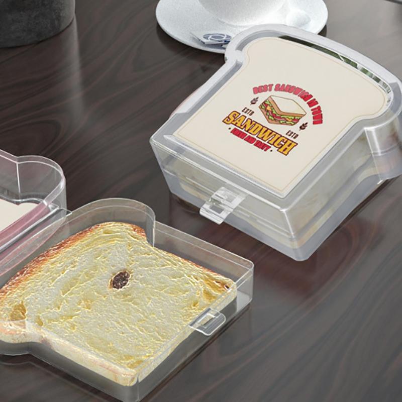 Toast Shaped Portable Lunch Box With Lid Toast Bread Sandwich Box Kitchen Outdoor Picnic Large-Capacity Bento Box