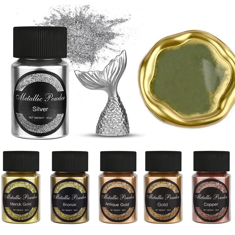 Metallische Harzpigmente Gold Silber Farbe Perlmuttfarbstoff Perlenpigment Farbstoff für Harz Epoxid Farbe Schmuckherstellung Zubehör