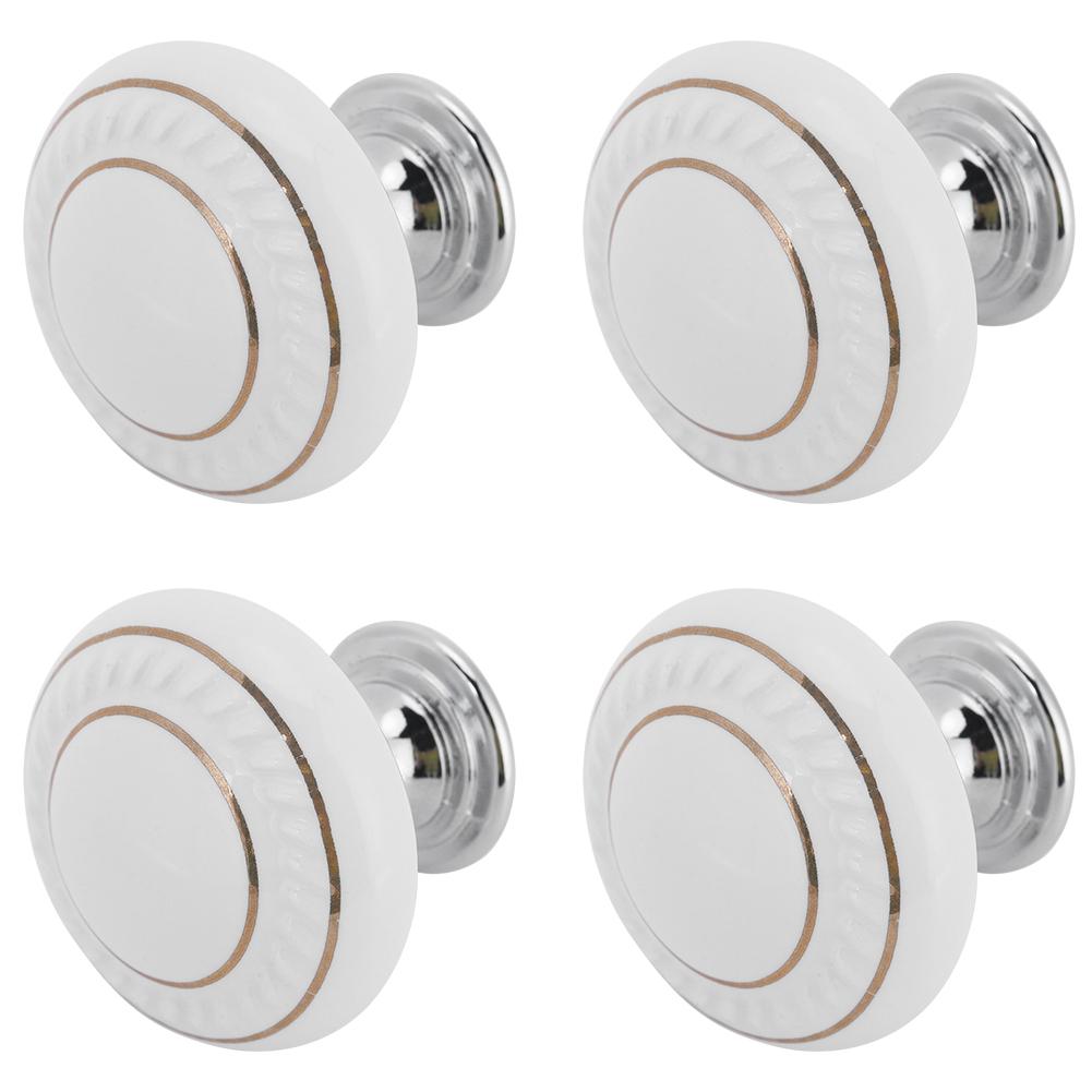 4Pcs Set Modern Ceramic Handle Pull Handle Knobs Hardware Fittings for Drawer Closet Cabinet