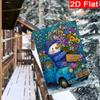 GD-DQ09050047-1pc Christmas Truck Christmas Tree Welcome Christmas Garden Flag_1 (1)- Outdoor Garden Flag Double-sided Home Decoration Courtyard Decor