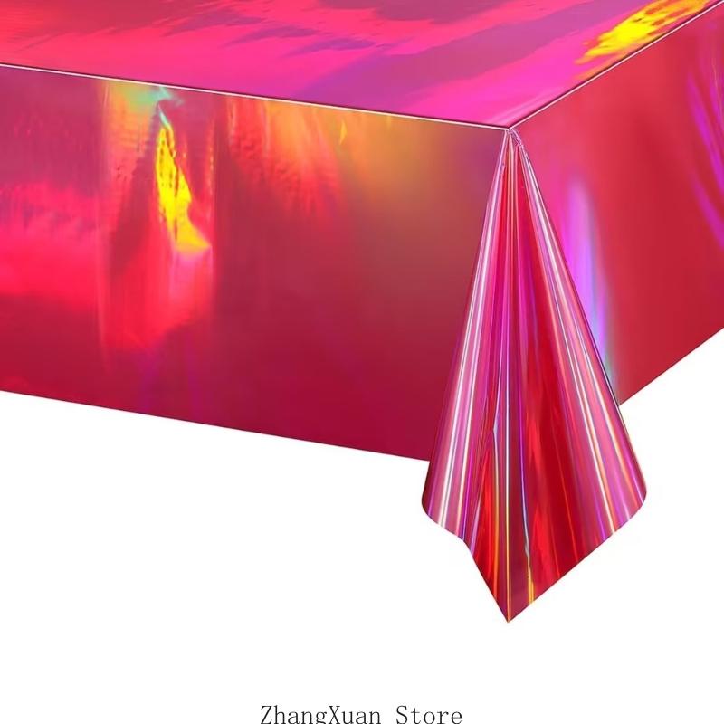 3XUF Spillproofs Shinys Lasers Theme Table Cover Disposable Easy Cleanup Party Supply розы красного