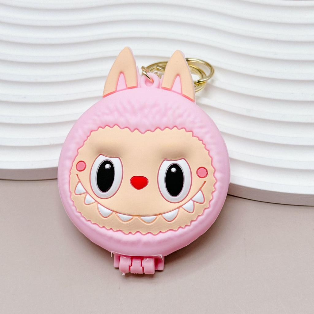 Function 3-in-1 Keychain Decorative Pendant Girls Portable Small Mirror Pendant