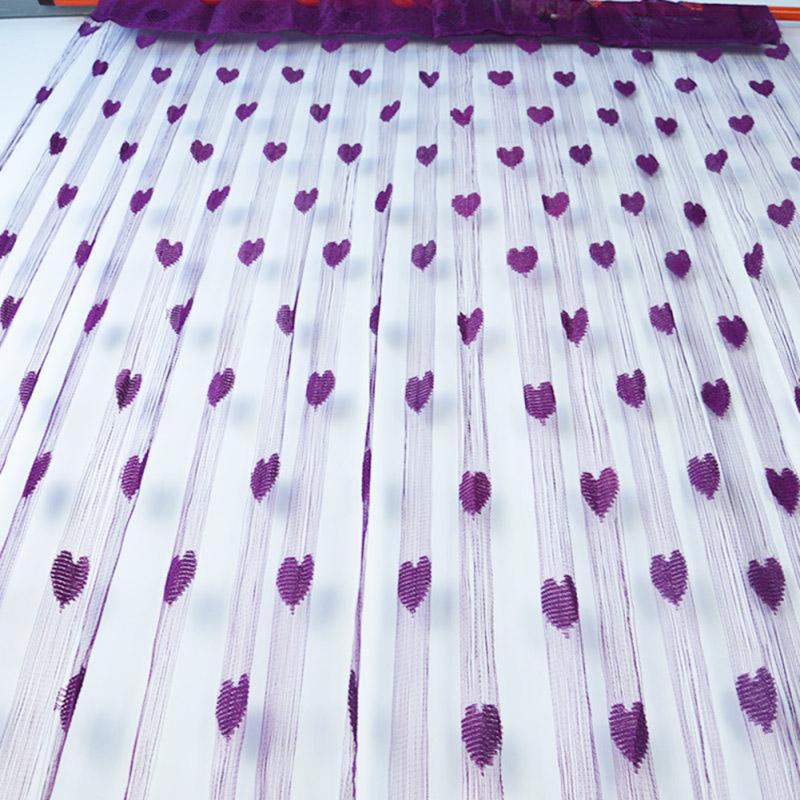 100*200cm Romantic Heart-shaped String Sheer Window Curtain for Living Room Bedroom