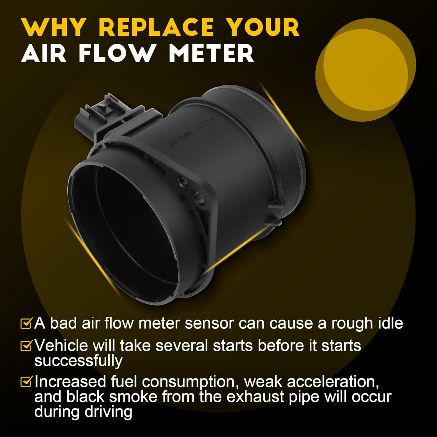 

OCPTY Mass Air Flow Sensor Meter MAF Fits for Cadillac CTS SRX STS, for Chevrolet Equinox Traverse,for GMC Acadia,for Pontiac Torrent,for Saturn