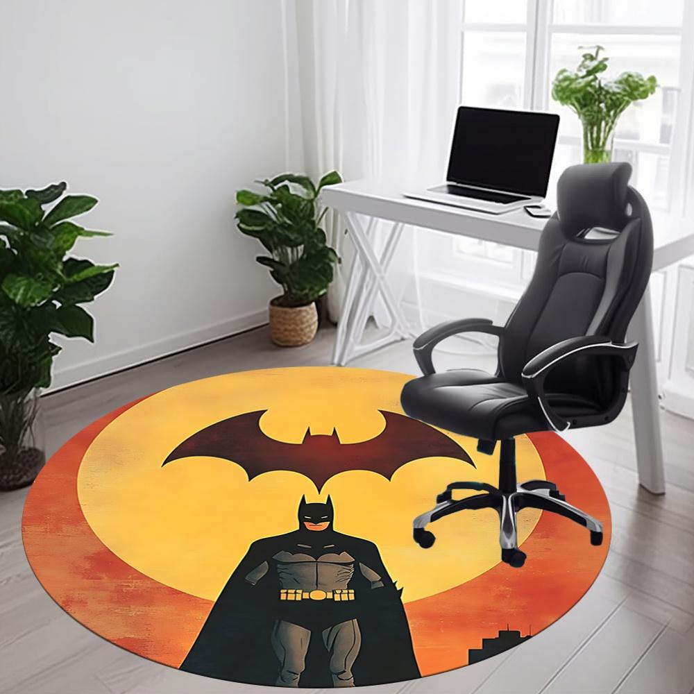 1pc Bat Signal Office Round Area Rug, Under Office Chairs Bedroom Living Room Home Decor, Room Deco, Available in Various Sizes