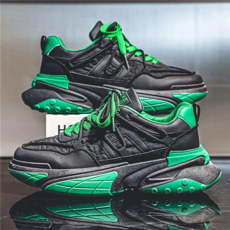 Color Block Design Casual Running Shoes Thick Sole Shoes Men