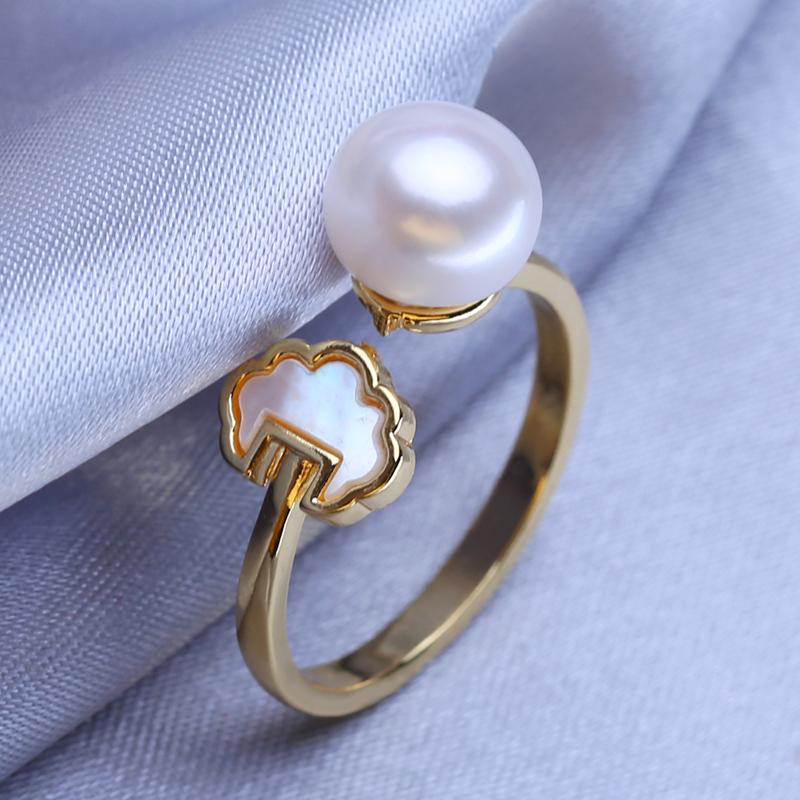 

Кольца FEEYOO с натуральным пресноводным жемчугом для женщин и девочек, модное золотого цвета, регулируемый размер, кольцо-бабочка, подарок на день рождения Adjustable size белый