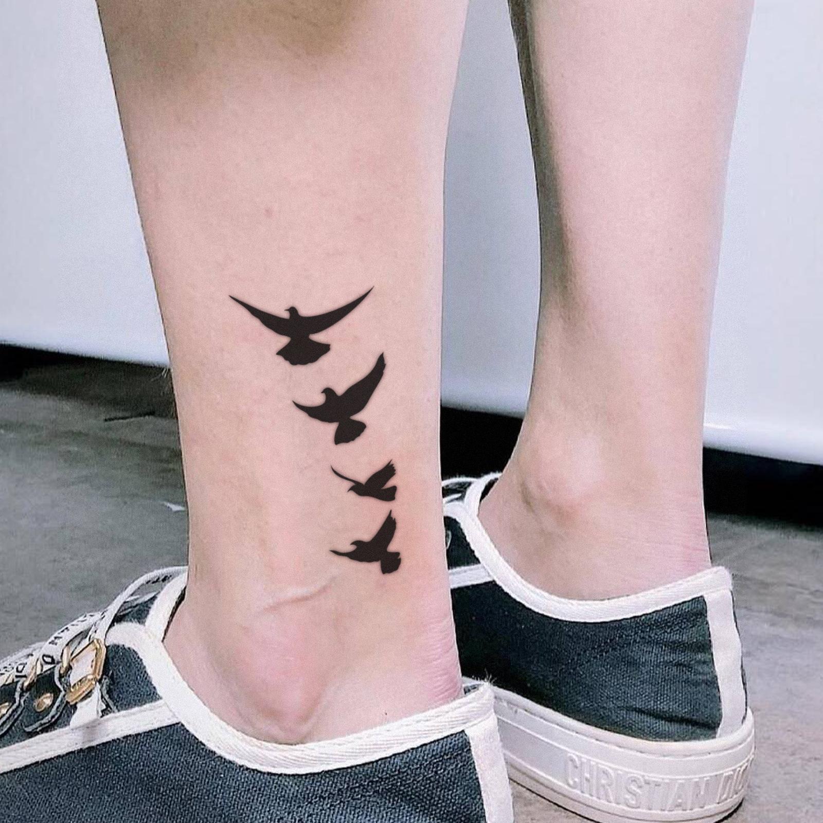 Glow Makeup Unisex Bird Silhouette Tattoo Sticker, Waterproof And Long-Lasting, Collarbone Model, Free Meaning