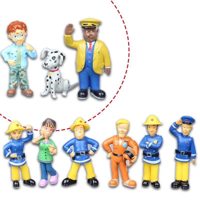 Charming 12pcs Cartoon Fireman Sam Mini Models For Enthusiastic Collectors And Decorators