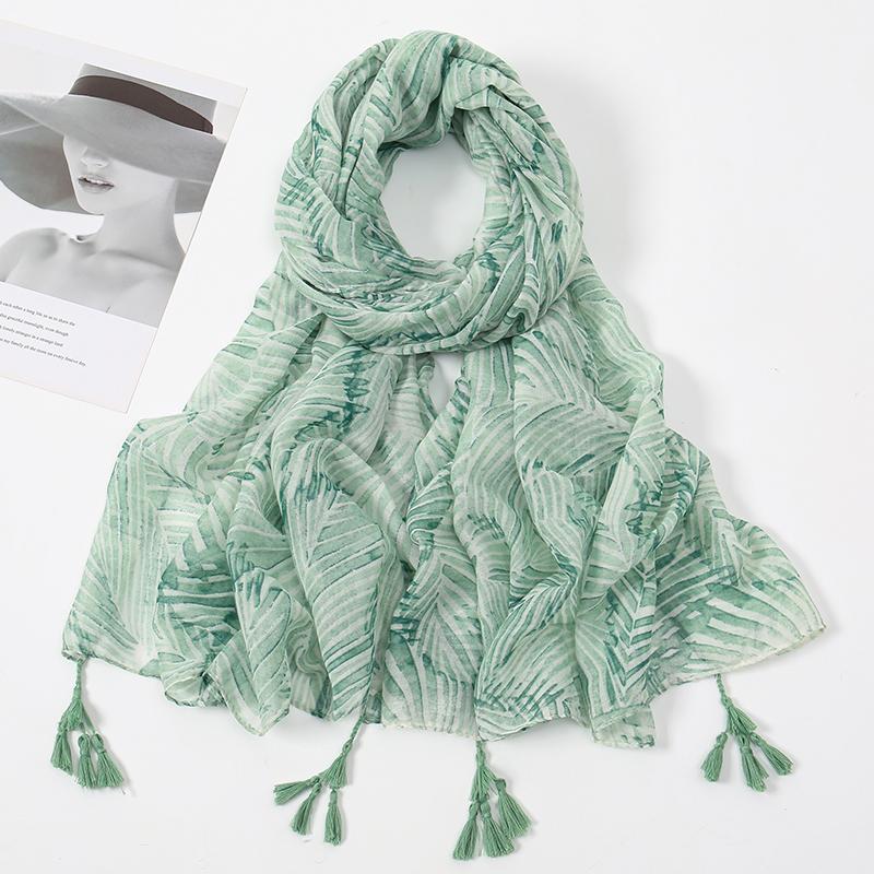 Printed Autumn And Winter Soft Linen Cotton Scarf Shawls Women Fashion Long Floral Tassel Scarfs Scarves Foulard Hijab 180*90Cm