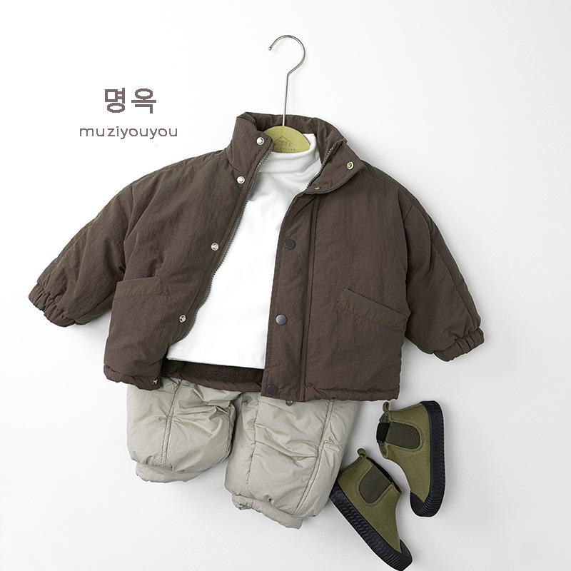 Kids Warm Thick Casual Solid Cotton Winter Pants For Unisex Children