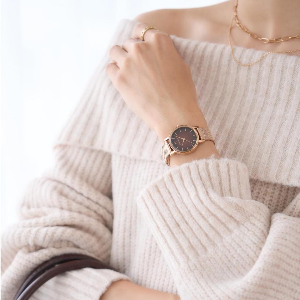 Pierre Lannier Relógio Coleção Múltipla Vidro Lapidado Pulseira de Metal Importado [Pierre Lannier] Feminino [Produto Regular] (Castanho)