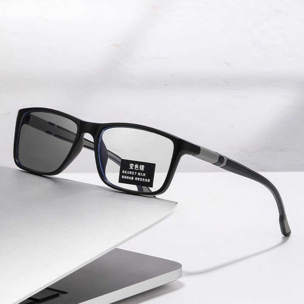 PC Reading Glasses Decorative Glasses Grey Red Blue Anti Blue Light Eyeglasses Square Frame Anti Eyestrain Reading Glasses