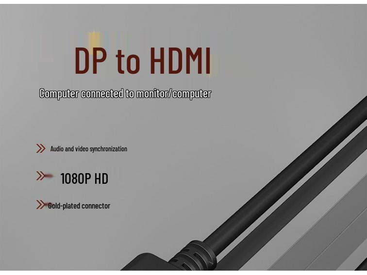 8K/4K DP To HDMI Adapter Cable for High-Definition Computer Monitor Connection