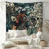 2D Flat Printed Enchanted Forest Leaves Floral Art Tapestry Peach Skin Wall Decor Bedroom Living Room Home Aesthetic Backdrop