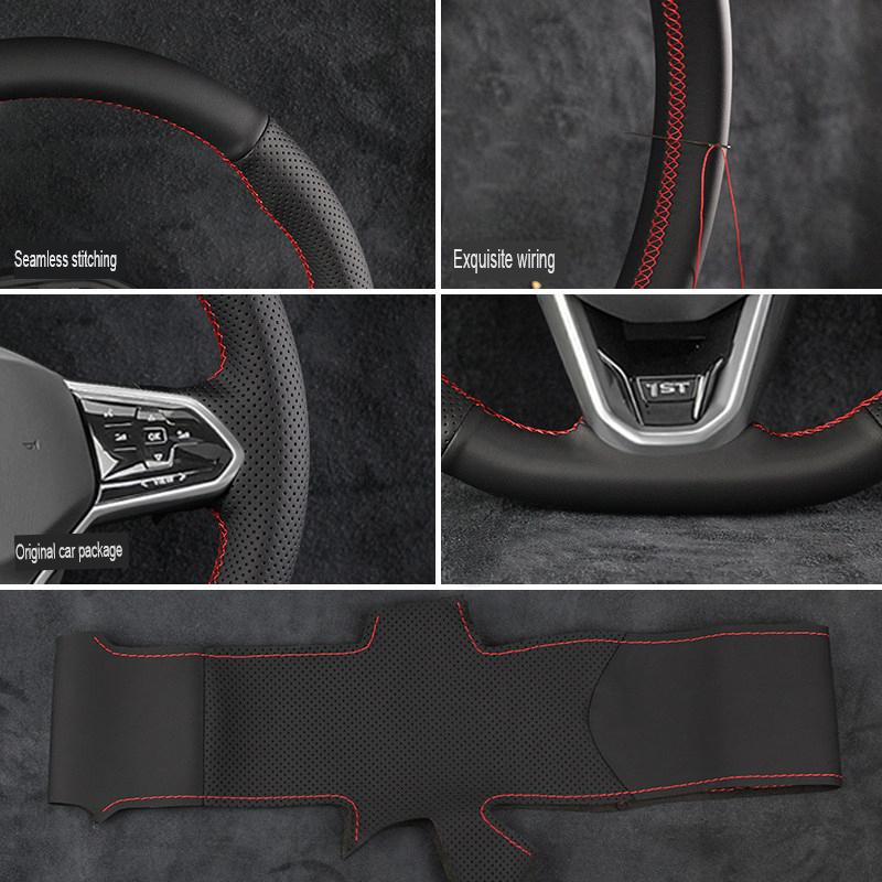 For Toyota Hilux Fortuner 2015 2016 2017-   Car Steering Wheel Cover ized Diy Manual Sewing Microfiber Leather