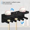 PATIKIL Baseball Bat Holder Set of 2 Wooden Baseball Bat Wall Mount Holder Sports Display Wall Mount Softball Storage Hockey Stick Black