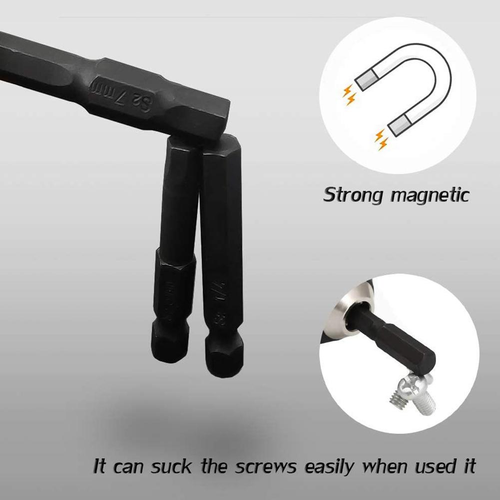 10pcs/set 50mm Allen Wrench Drill Bits Magnetic Tip Hex Key Electric Screwdriver Bit Professional Magnetic Tips