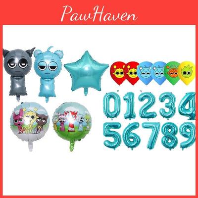 Balónky Sprunki na narozeninovou oslavu s kreslenými tvary pro dětské akce