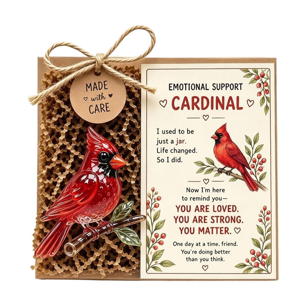 Recycled Glass Animal Figurine with Message Card, Collectible for Home Decor