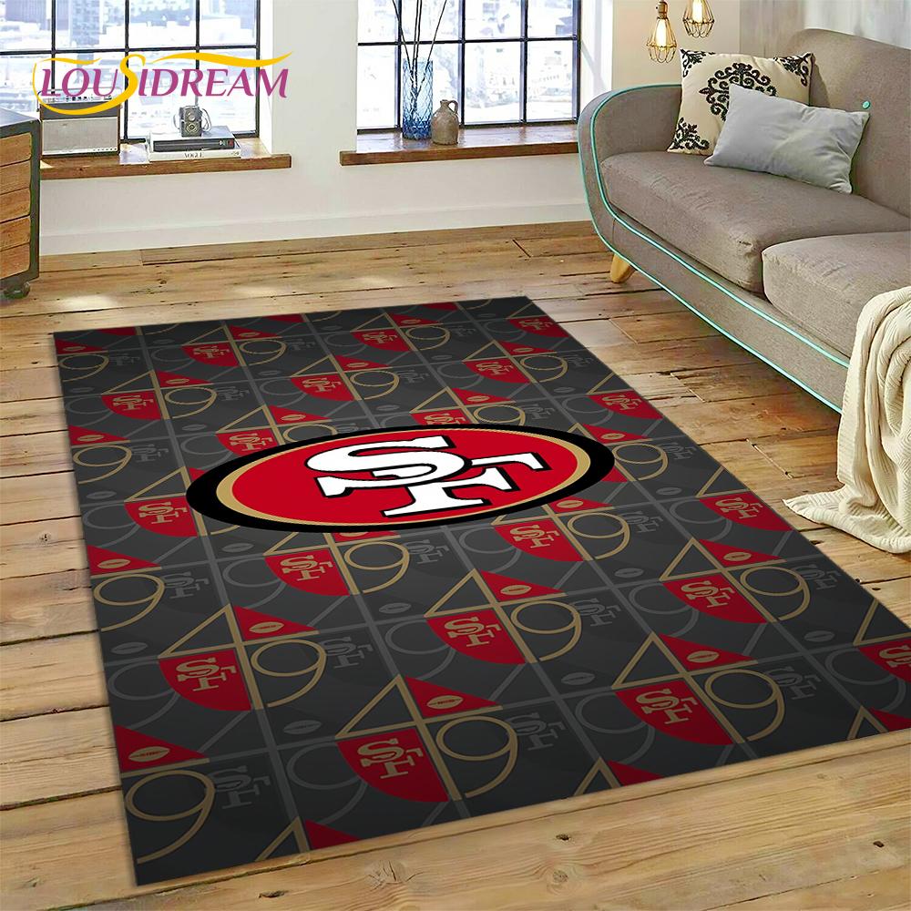 American Football N-NFL Zeichen Rugby Gamer Teppich für Wohnzimmer Schlafzimmer Dekoration, Bodenteppich rutschfeste Dekoration für Sofa Fußmatte