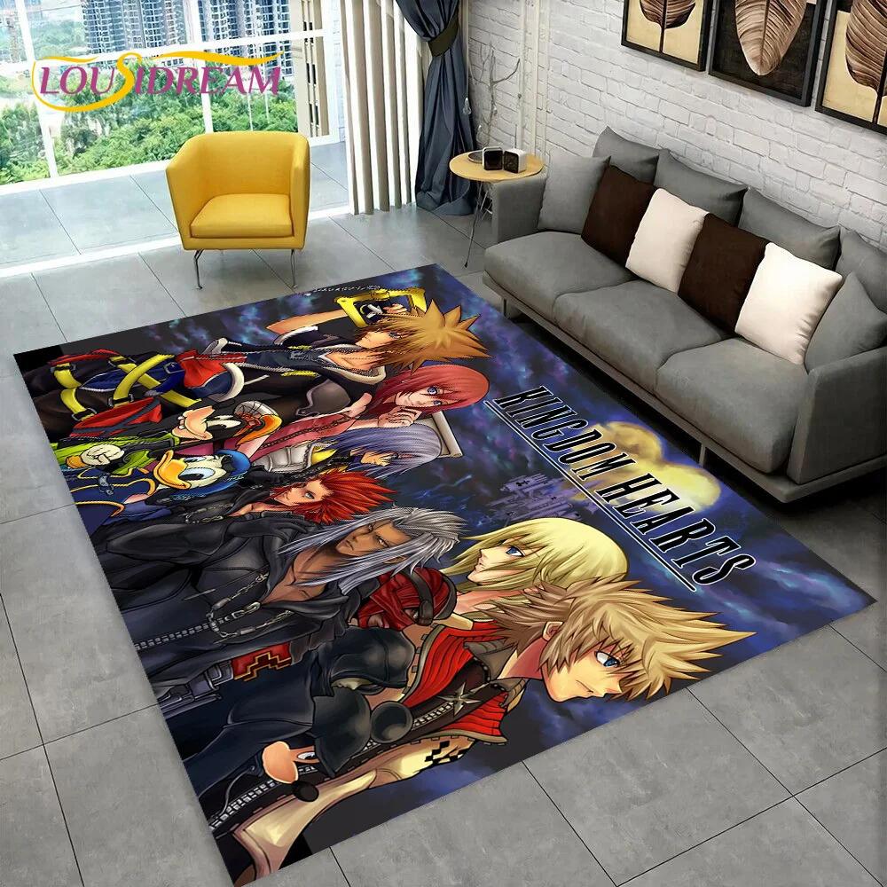 HD Cartoon Kingdom Hearts Games 3D Carpet Rug for Bedroom Living Room Home Sofa Decoration,Children Large Decor Floor Mat Gift