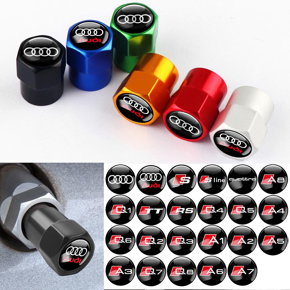 4 szt. Do Audi A4 B8 8P A6 C7 Sline A3 8V 8P RS S3 S4 RS4 Stylingowe Nakrętki Zaworków Kół Oponowych Pokrowce na Trzonki Felg Oponowych Akcesoria Samochodowe