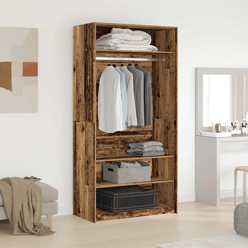 Wardrobe with Vintage Wood Look 100 x 50 x 200 cm Engineered Wood