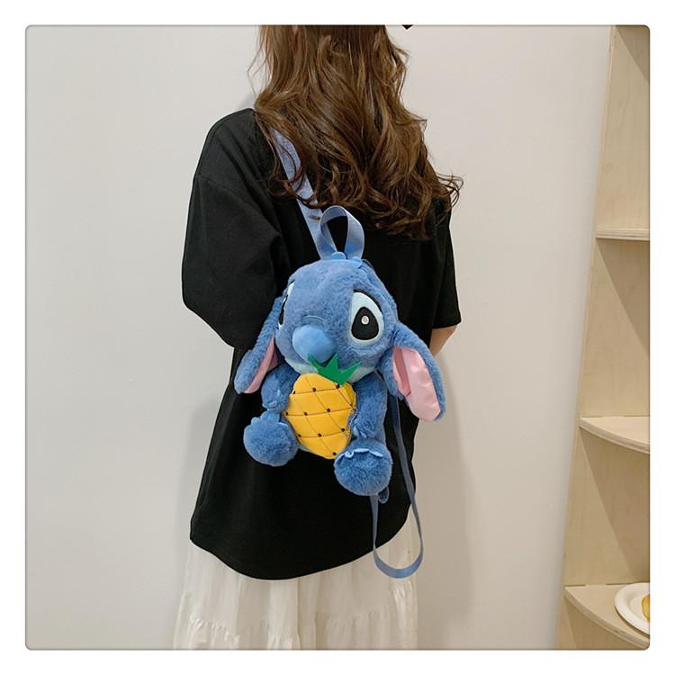 Stitch Plush Shoulder Bag Made Of Soft Material With Inner Pocket For Casual Use