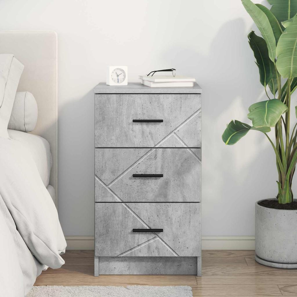 Nachttisch Betongrau 38 x 38 x 66 cm Spanplatte