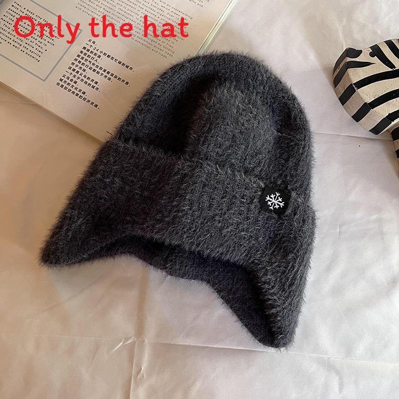 Soft Polyester Knit Ear Cover Hat For Autumn Winter Casual Womens Wear