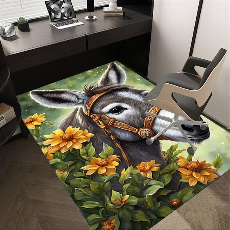 

1PC Cute Donkey Extra large Non-Slip Floor carpet, Office, family, bedroom, Large Area Rug Indoor Rugs, Vibrant Colors-W203 60cm by 90cm