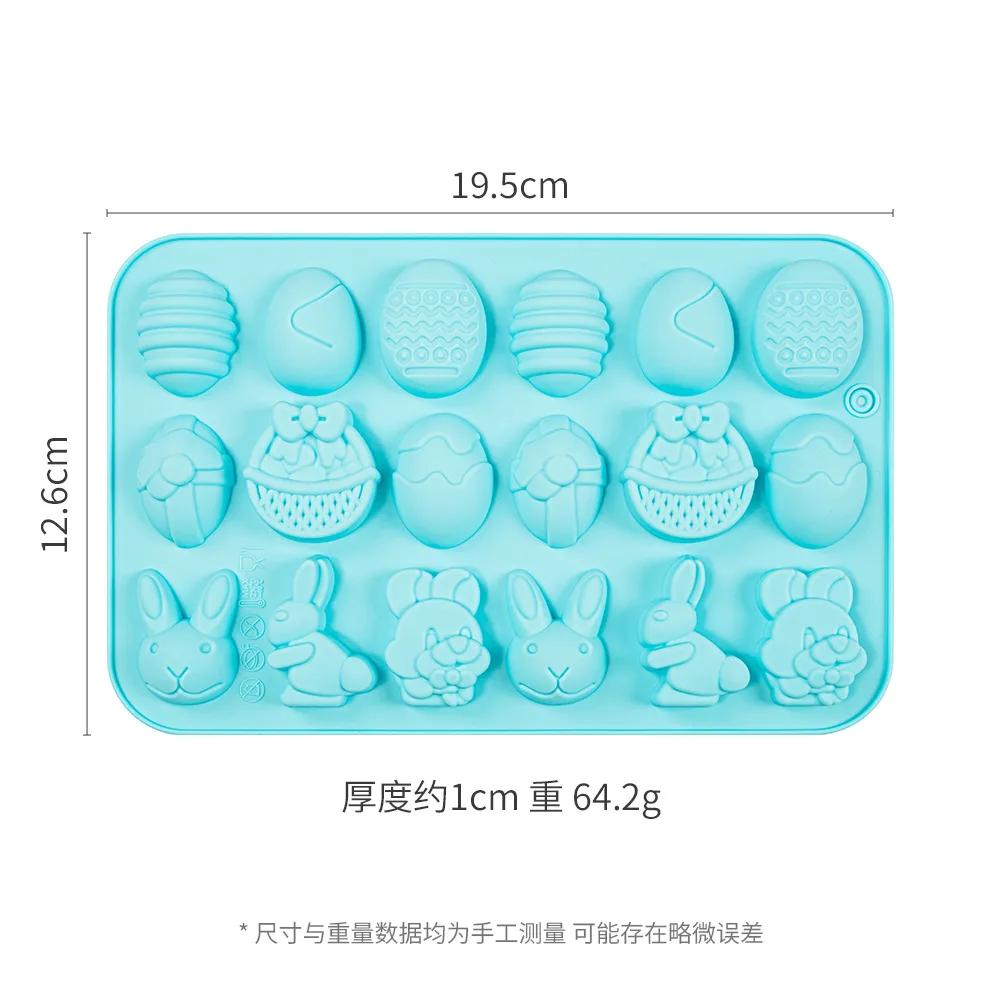 

Easter Silicone Chocolate Moulds 18 Cavity Egg Bunny Rabbit Head Basket Shapes Mould for DIY Chocolate Candy Jelly Mooncake Mold