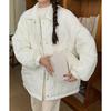Rhombic Cotton Women's Korean Winter Clothes Retro Plus Size Jacket Bread Clothes Loose Insole Lamb Wool Women