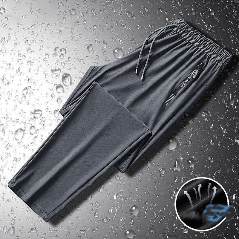 Ice Silk Pants Men's Summer Sports Quick-drying Thin Casual Pants Stretch Straight Plus Size Men's Trousers