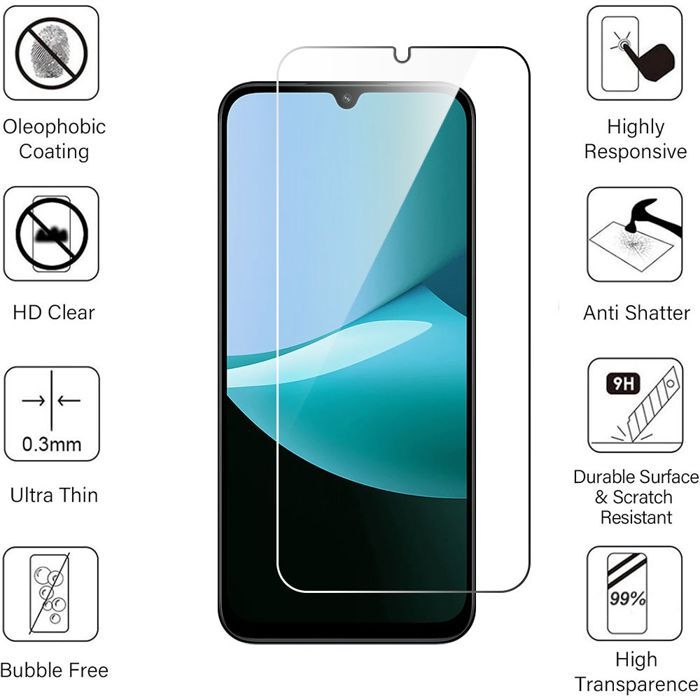 Film de protection - E.F.Connection - Xiaomi Redmi 15C 4G/5G - 4 Verres Trempés - Résistant 9H - Transparent