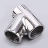 Hardware Boat Ship Yacht Motorboat Hand Rail 60 Degree Tee Fittings For 25mm 1" Pipe Silver