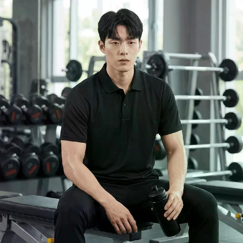 adidas Solid Color Pullover Polo Shirt Men Tops KG0818
