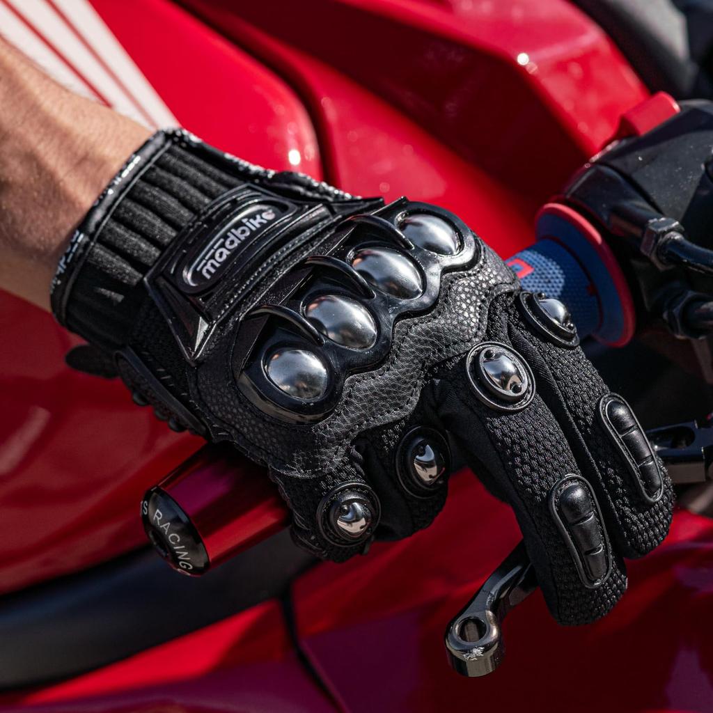 ILM Motorbike Glove, Knuckle Guard, For Summer/Winter, Men's, Women's, Black